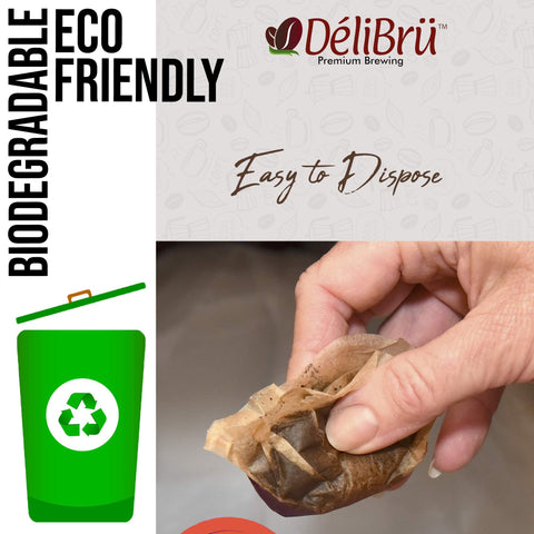Delibru filters in reusable cup fit securely for mess-free brewing