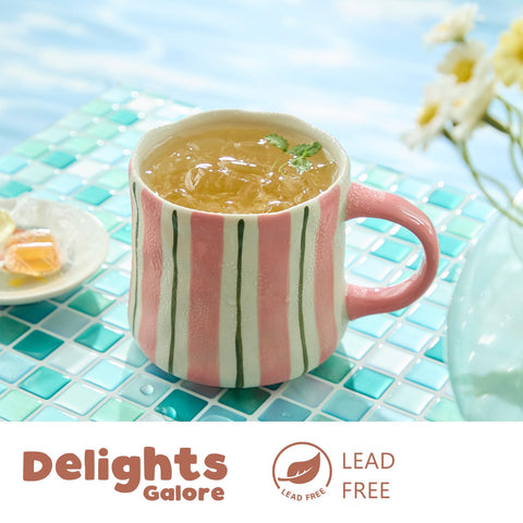 DELIGHTS GALORE color-blocked stripe mug with smooth glaze for daily use