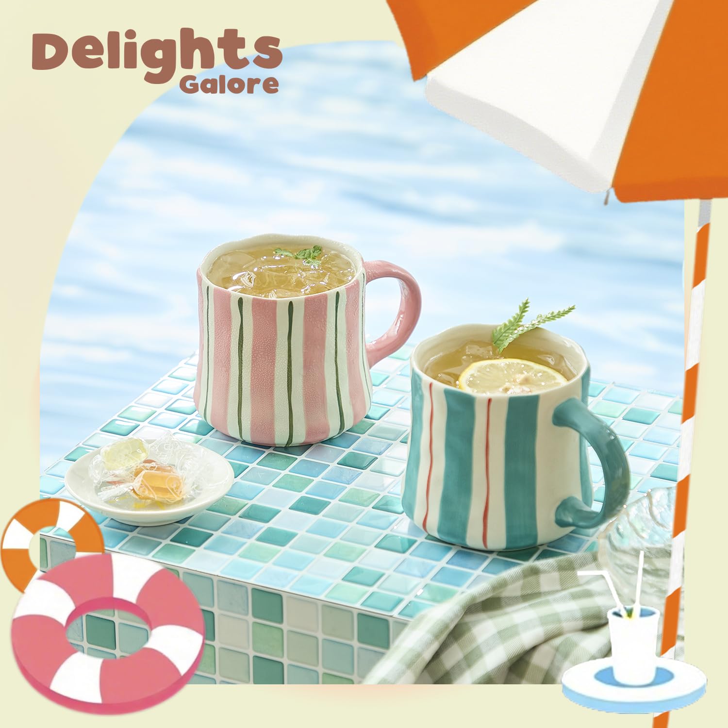 DELIGHTS GALORE gift-ready mug set enhances any table or desk setup