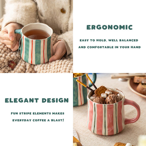 DELIGHTS GALORE table-setting mug pair in pink and green for stylish dining