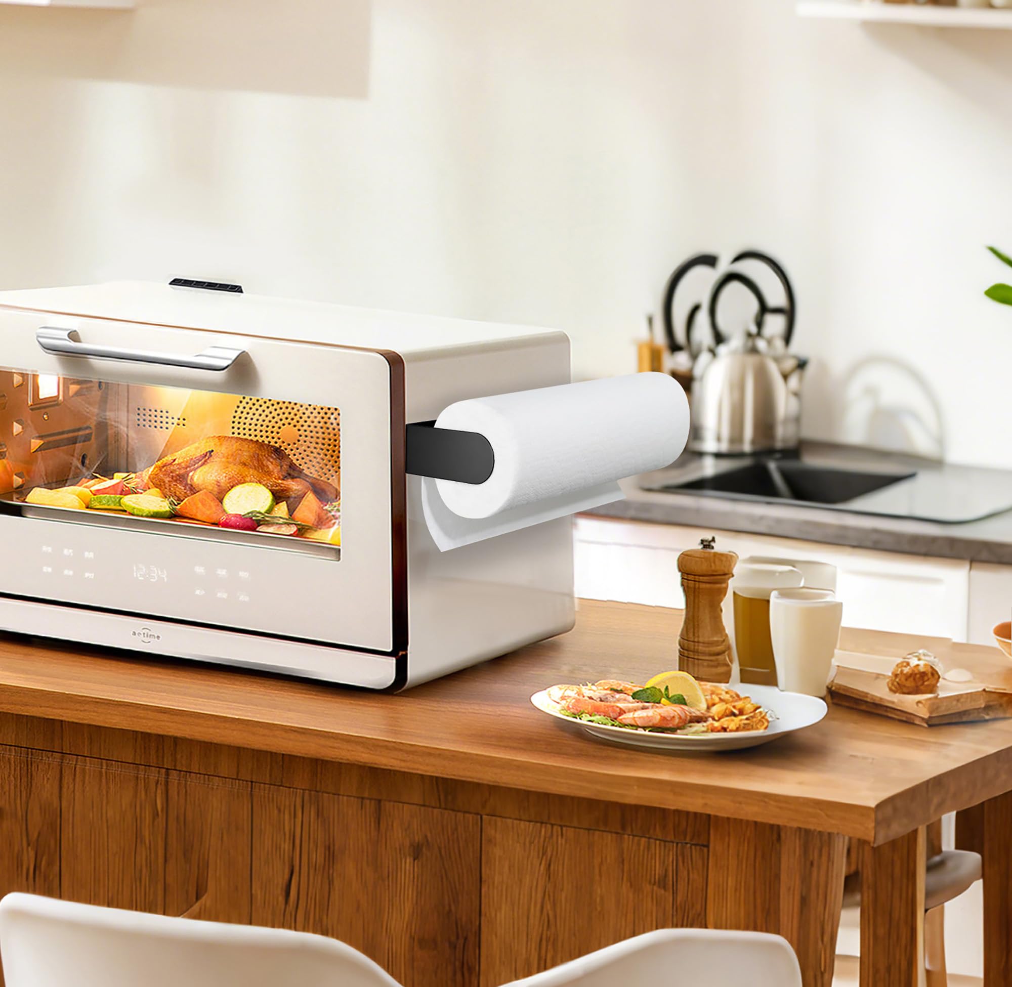 DELITON strong magnet secures any standard roll for busy cooking sessions.