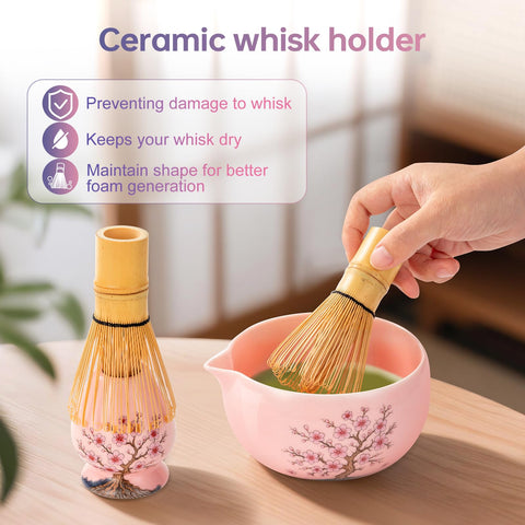 DELLAN Matcha Set scoop rest keeps your counter tidy