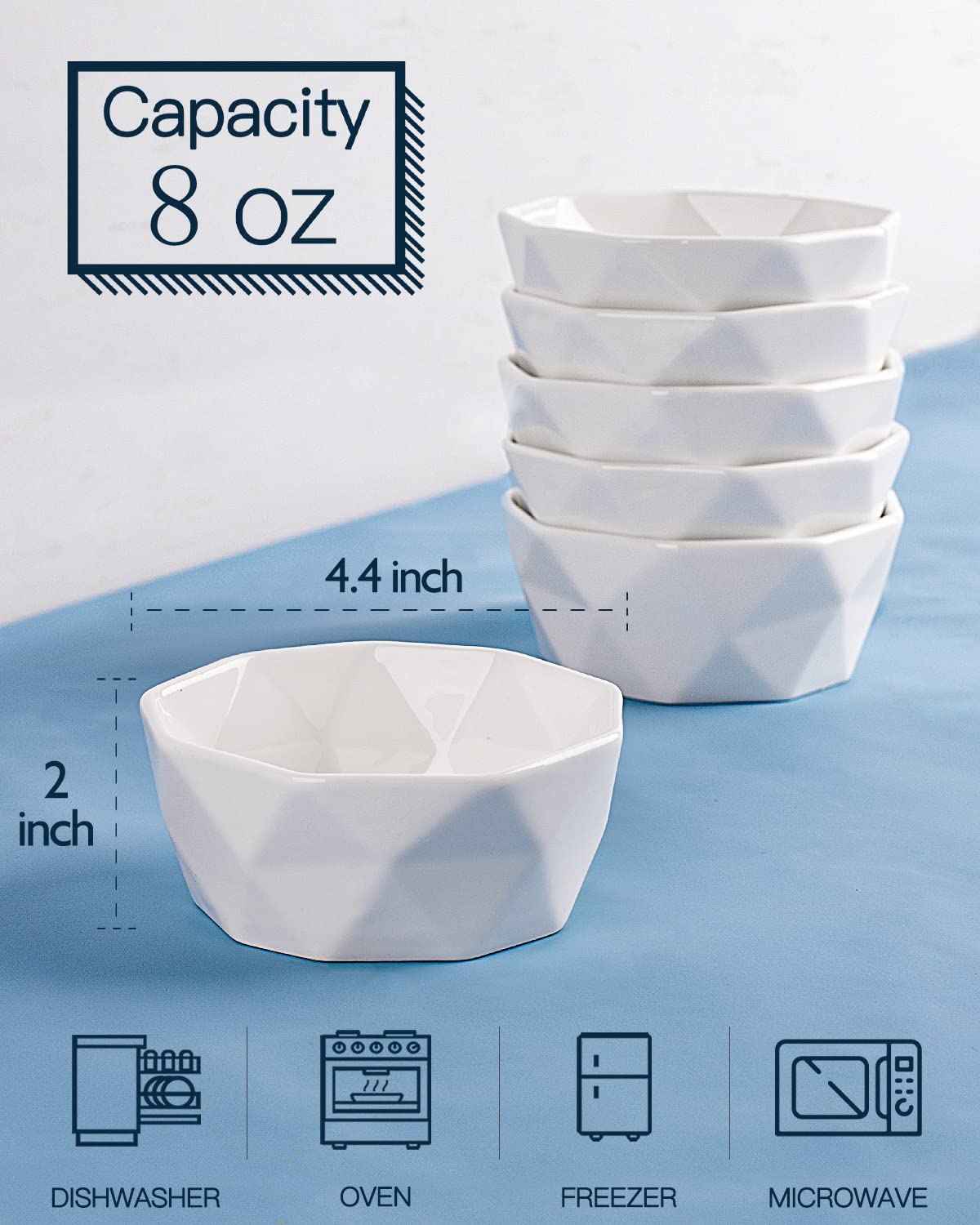 DELLING oven-safe ramekin 8oz delivers versatile baking and serving for desserts