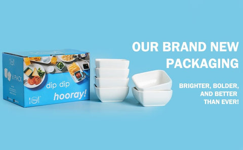 DELLING ceramic dip bowls with stackable design ideal for compact storage.