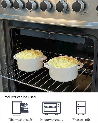 DELLING classic white onion soup crocks enhance table presentation