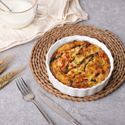 Delling bright white porcelain complements any table setting.