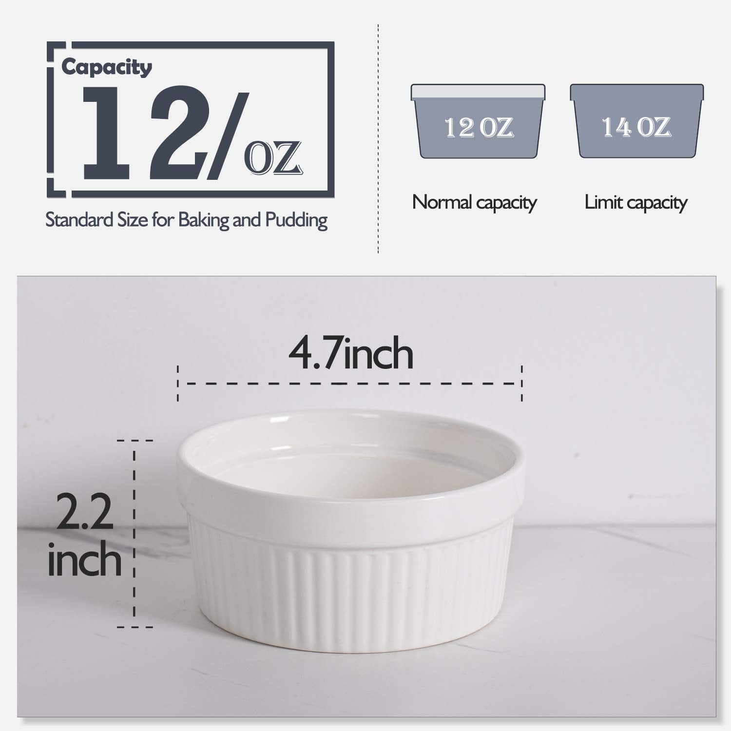 DELLING ramekins stackable design showcases elegant contours and space savings.