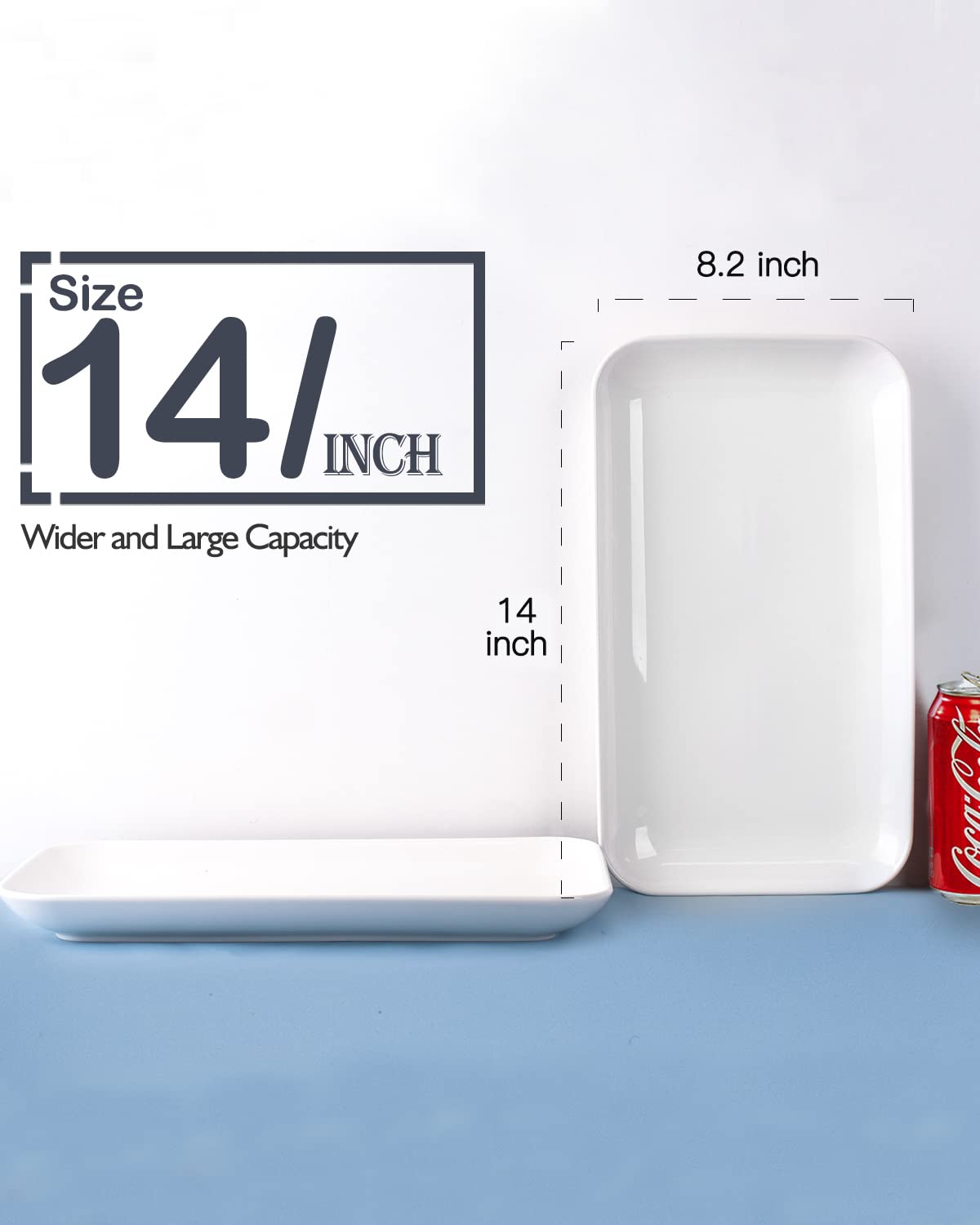 DELLING rectangular white tray offering stable support for appetizers and desserts