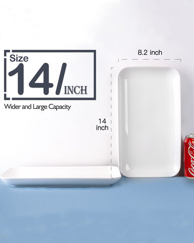 DELLING rectangular white tray offering stable support for appetizers and desserts