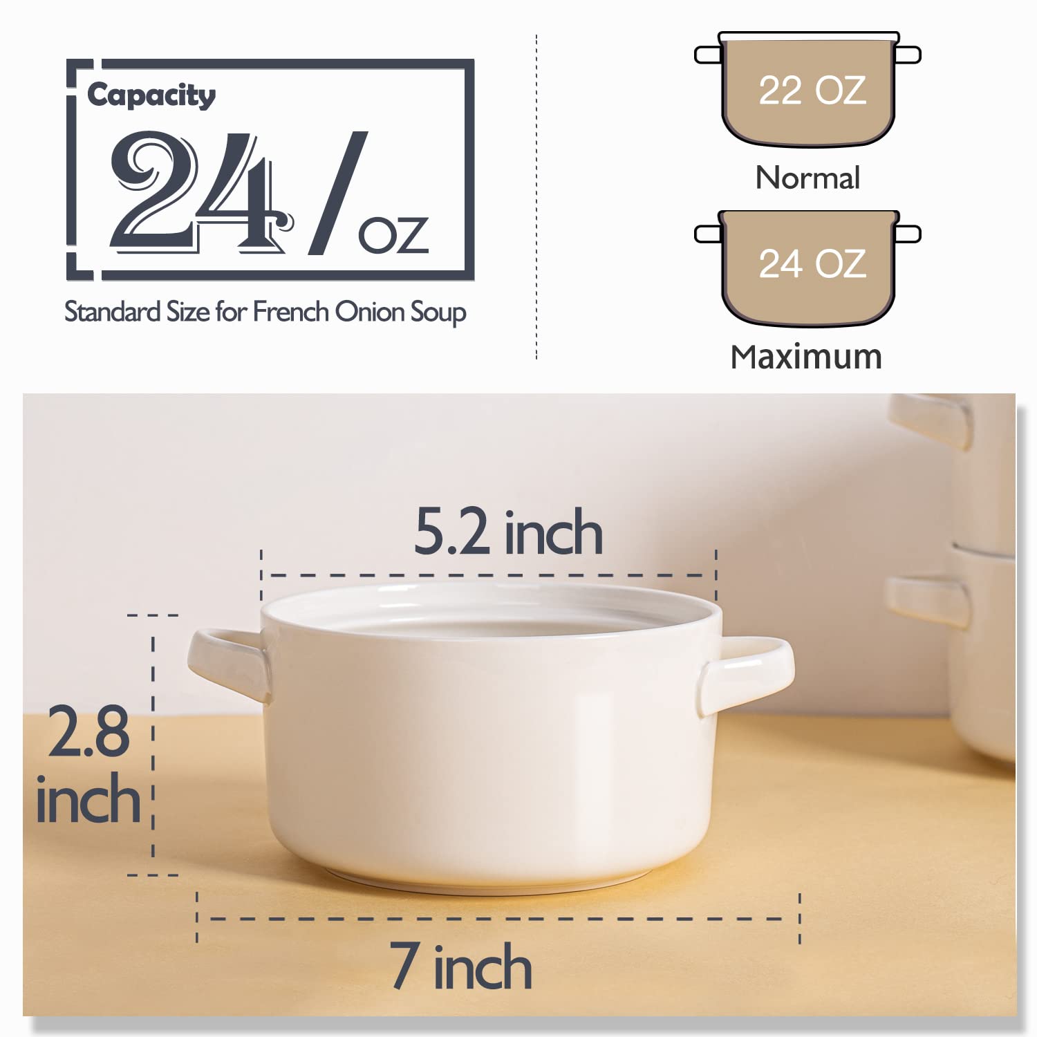 DELLING white ceramic soup crock microwave-safe for quick meals