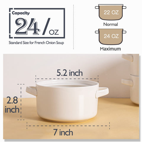 DELLING white ceramic soup crock microwave-safe for quick meals