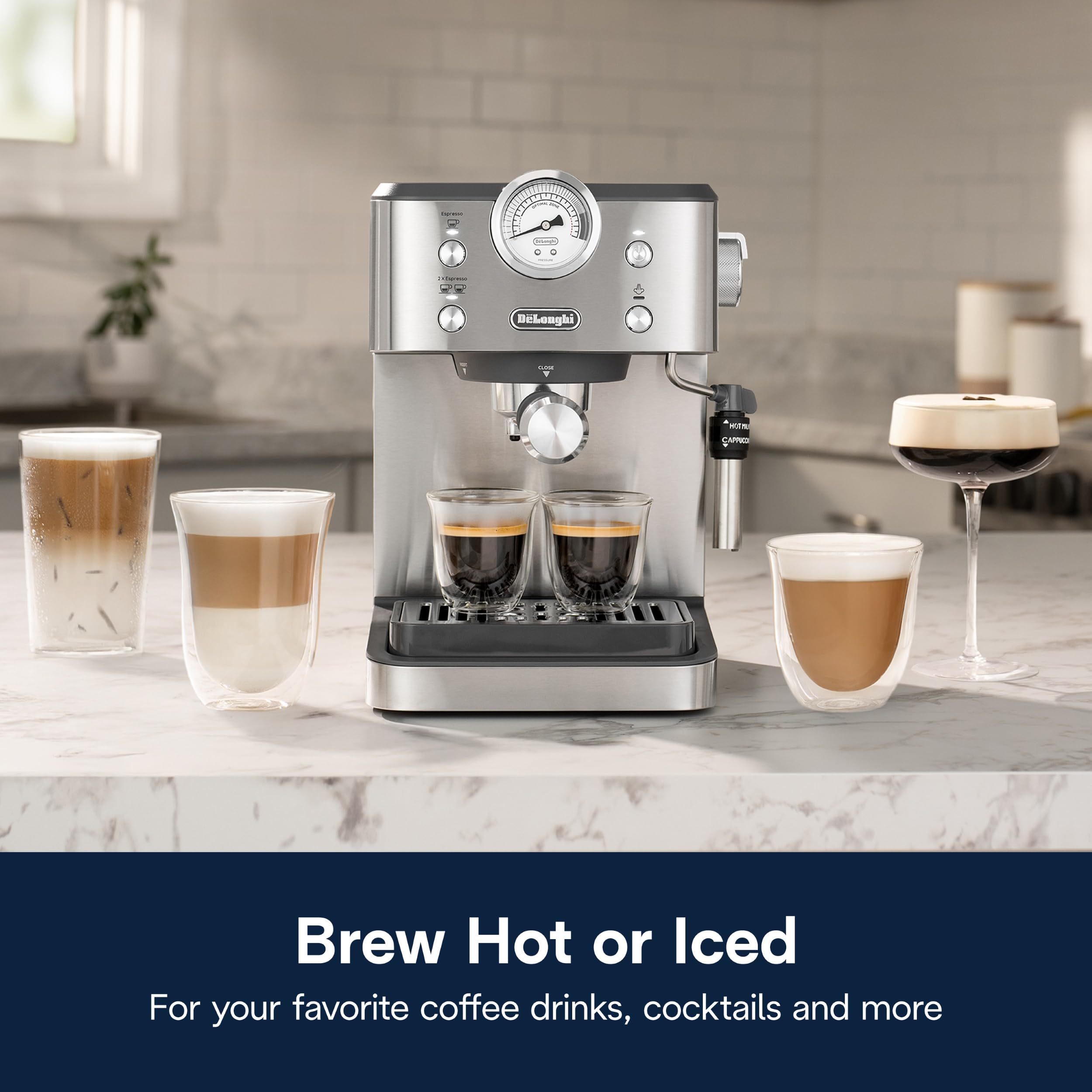 De'Longhi Classic espresso shot captures a balanced extraction for bold flavor