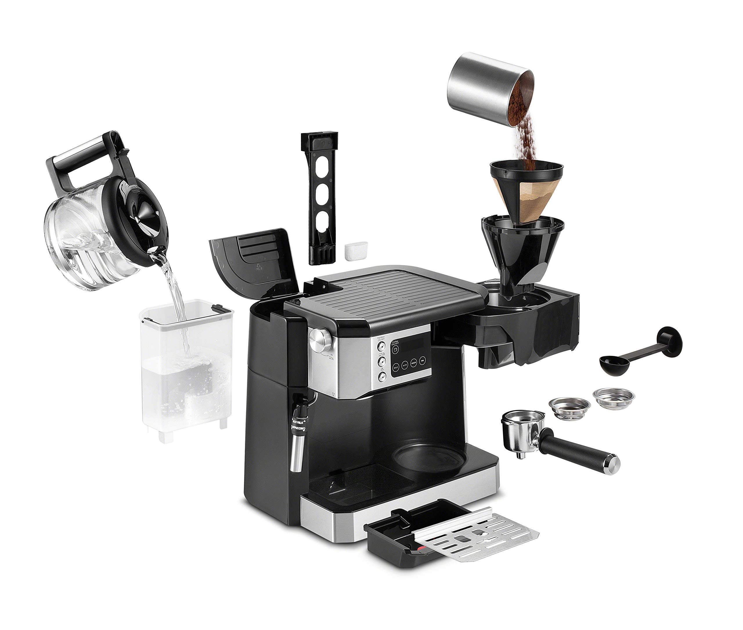 De'Longhi COM532M 47oz reservoir reduces refills during gatherings.