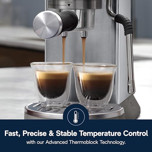 De'Longhi Dedica Duo Thermoblock precision for fast heating.