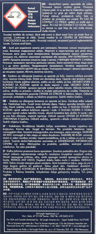 Delonghi Eco Descaling Solution pack 2 shows labeled bottles ready for quick maintenance.