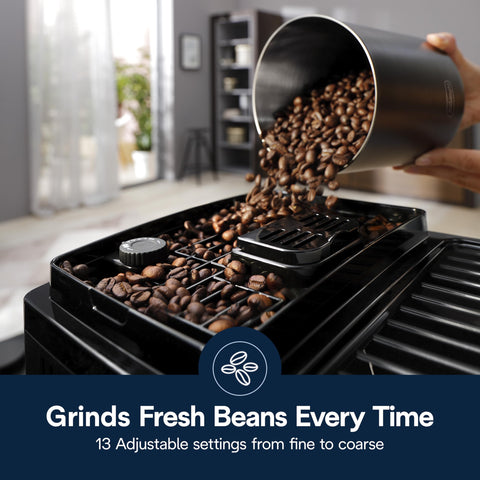 De'Longhi Magnifica Start espresso shot at touch of a button.