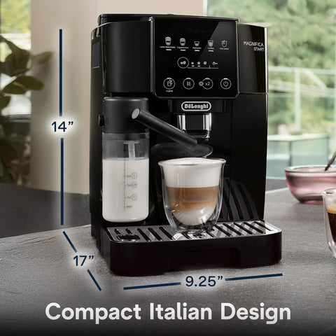 De'Longhi Magnifica Start one-touch panel for easy custom coffees.