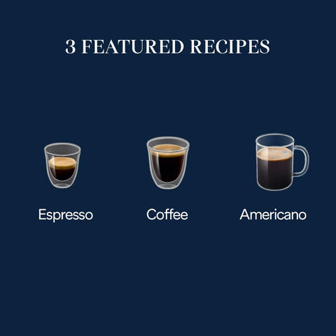 One-touch panel view enables quick Espresso, Coffee, or Americano at home.