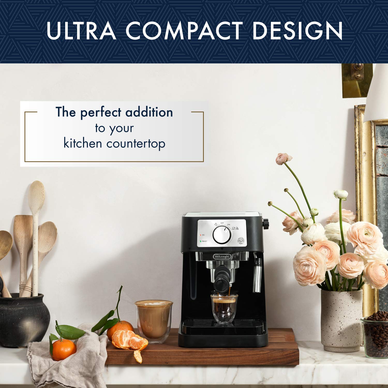 De'Longhi Stilosa 15 bar pump delivers rich espresso right at home.