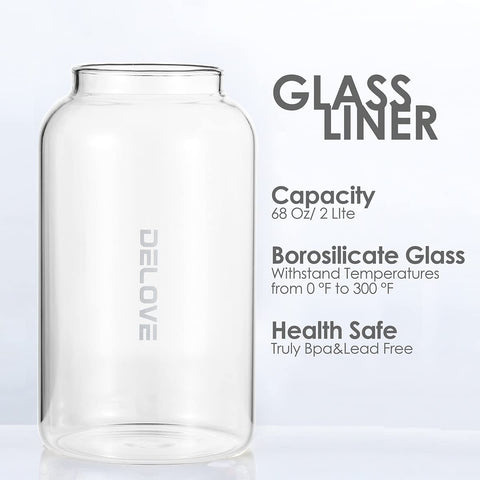 Delove pitcher features a drip-free spout for clean, controlled pours.