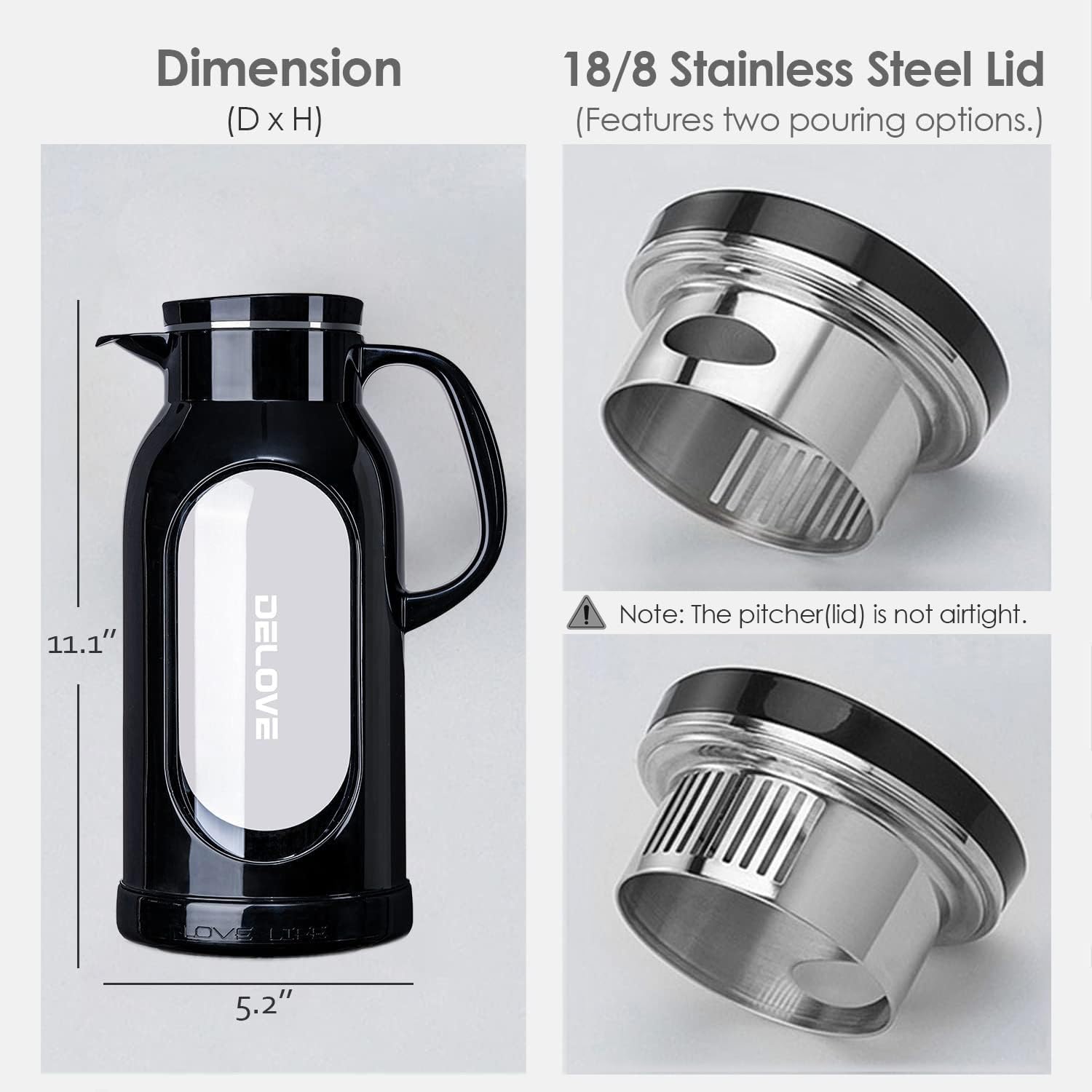 Delove glass liner borosilicate withstands heat for boiling water pours