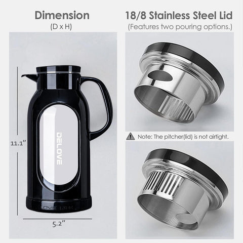 Delove glass liner borosilicate withstands heat for boiling water pours