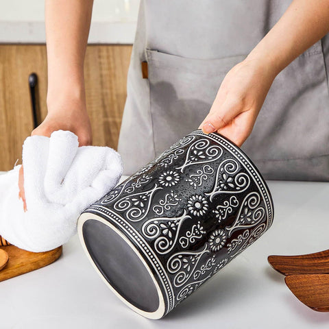 Delpnana countertop decor ceramic utensil holder enhances farmhouse style