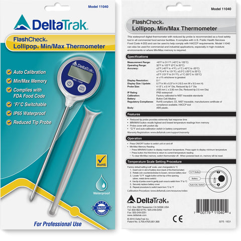 DeltaTrak 11040 waterproof housing enables easy cleaning during food prep