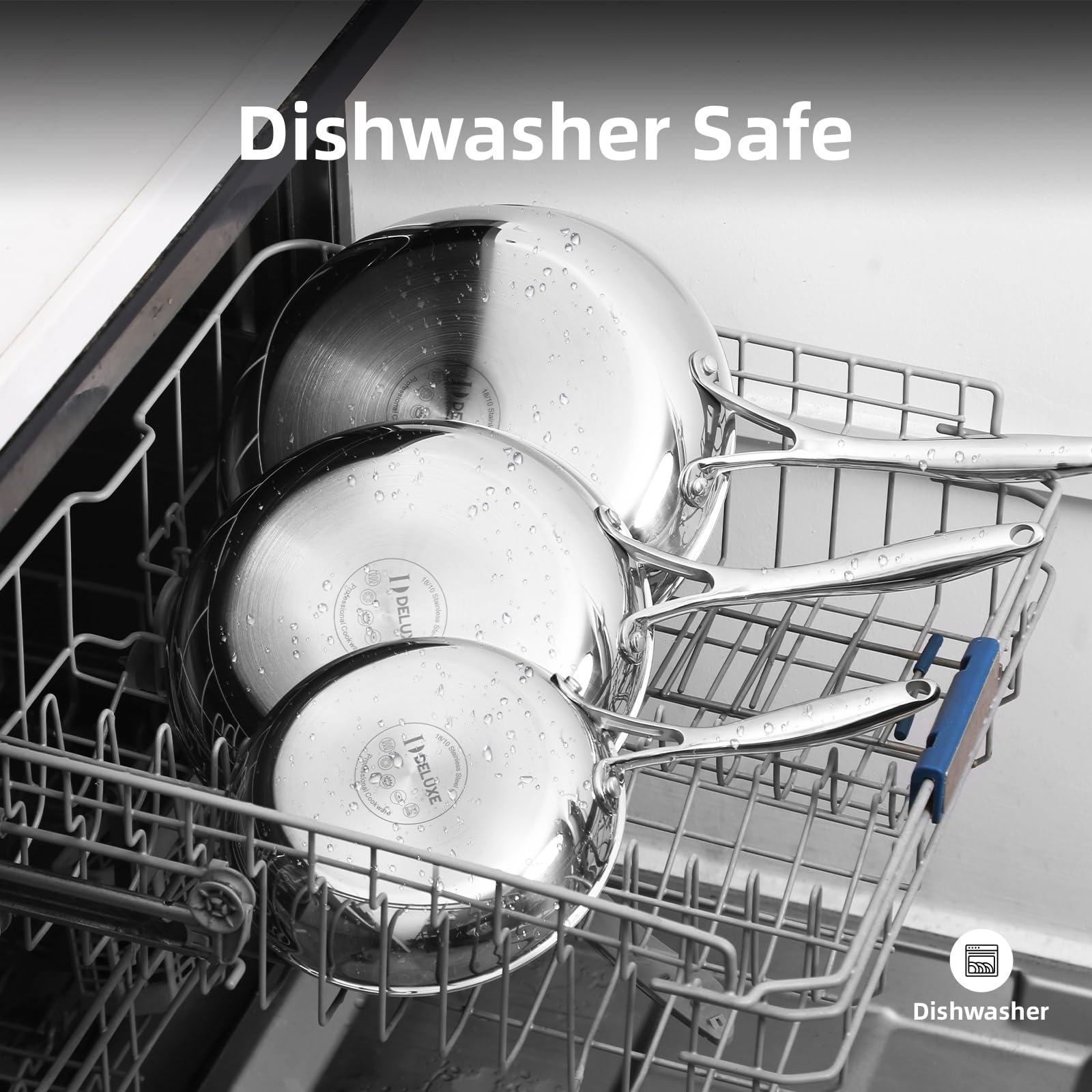 DELUXE five-layer construction combines stainless steel and nonstick for reliability.