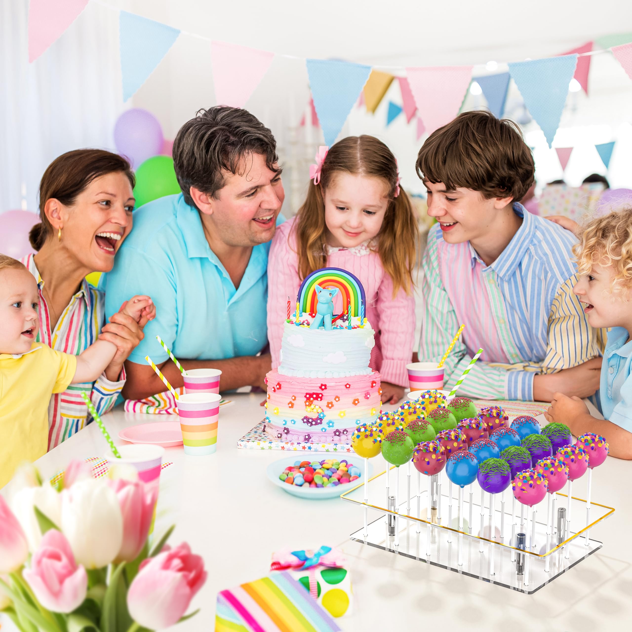 DEMEGA acrylic clear lollipop display highlights colorful sweets with crystal-clear visibility.