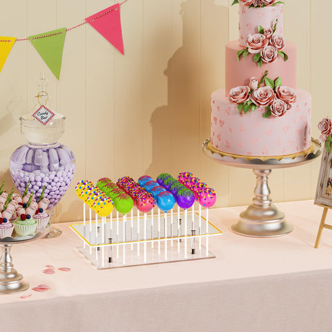 DEMEGA lollipop holder features sturdy structure and gold edge detail for elegant setups.