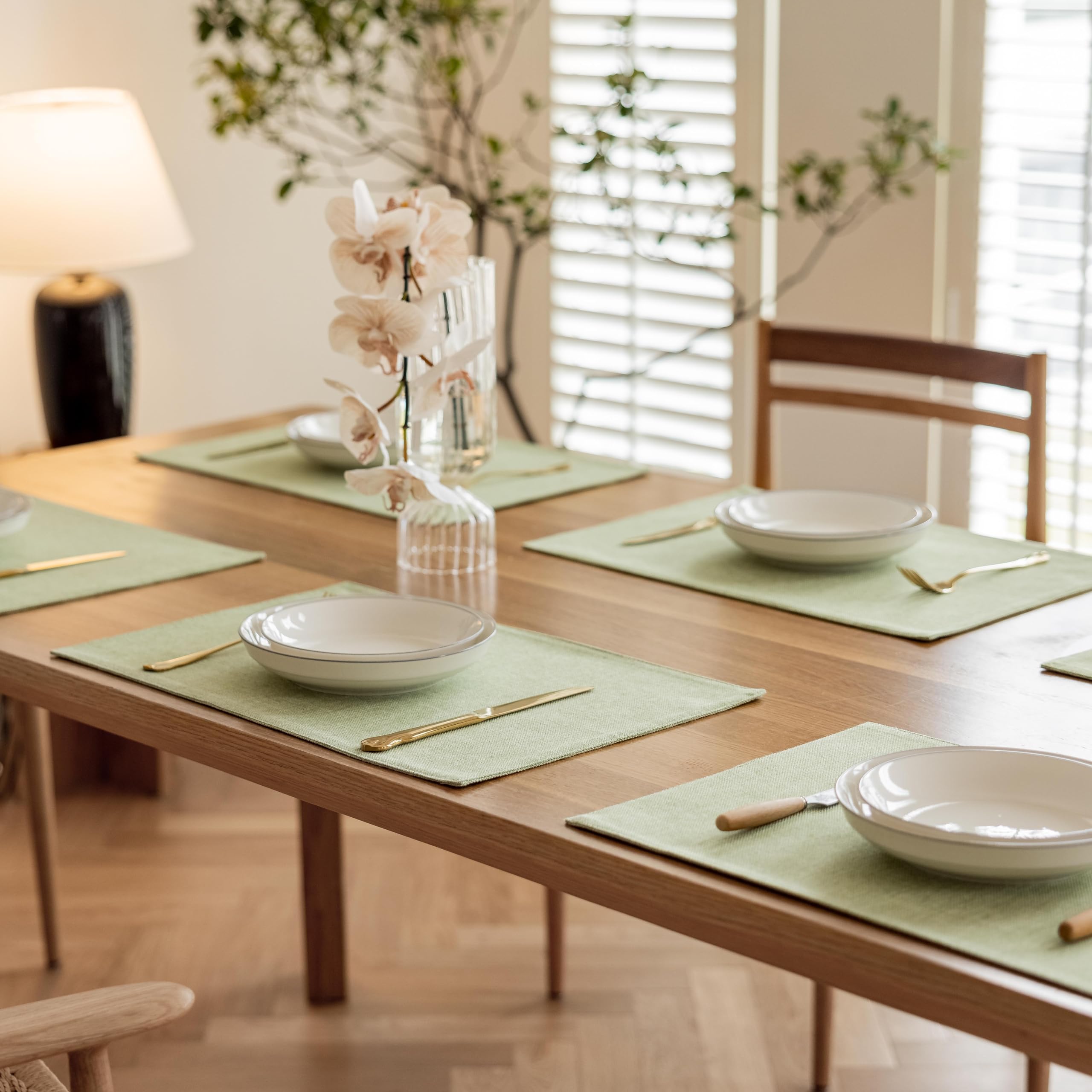 Demetex Green placemats available in multiple colors for style variety