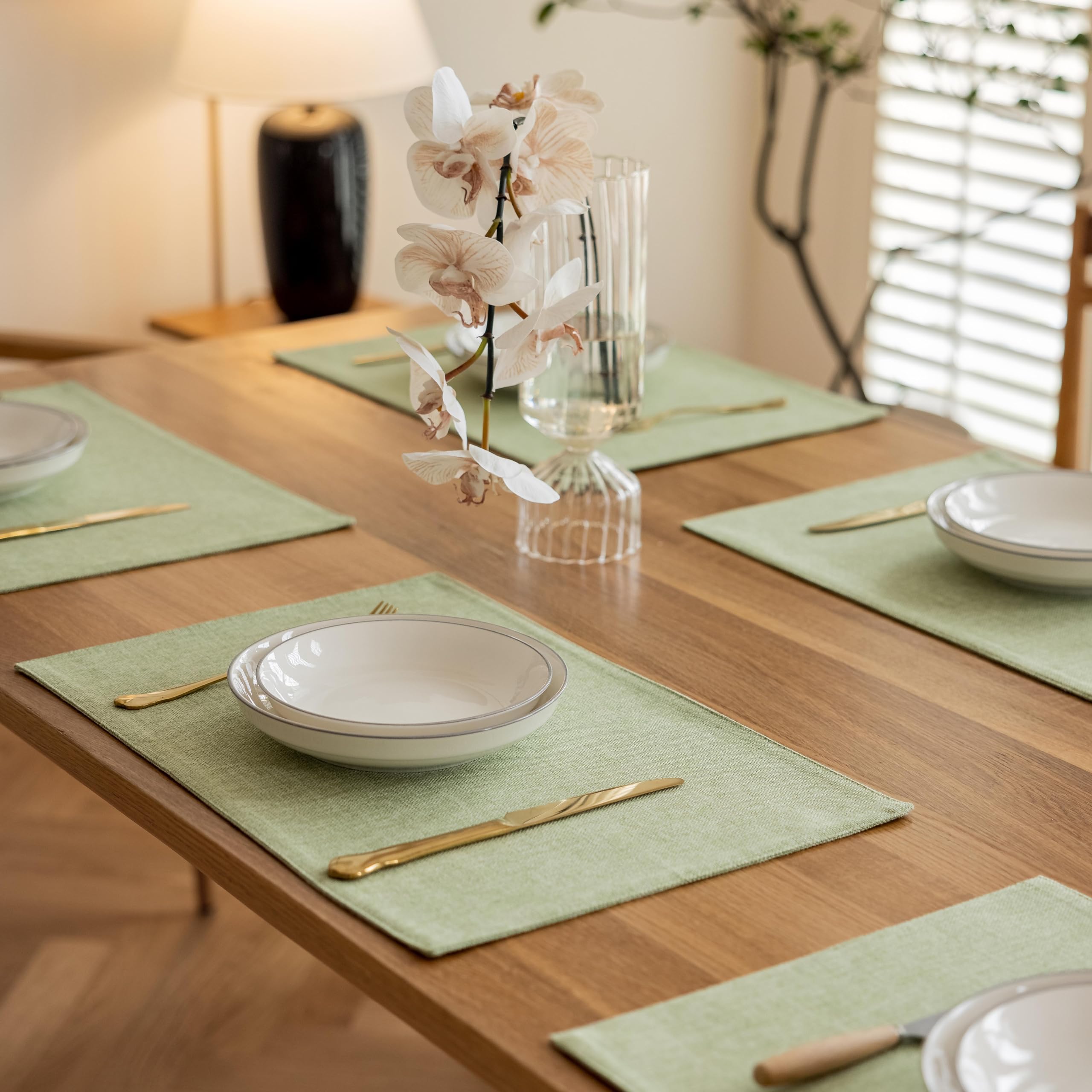 Demetex Green placemats are easy to care for with gentle washing