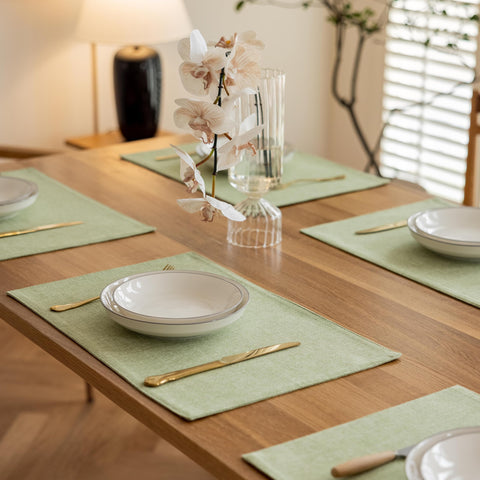 Demetex Green placemats are easy to care for with gentle washing