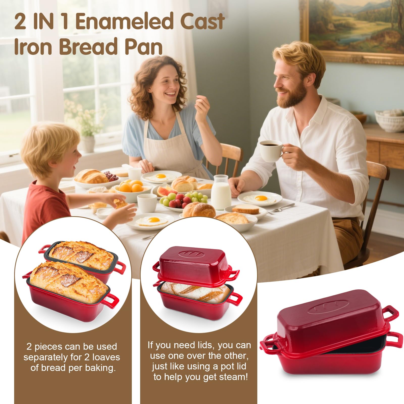 Demine crust-ready sourdough and loaf pan for delicious textures.