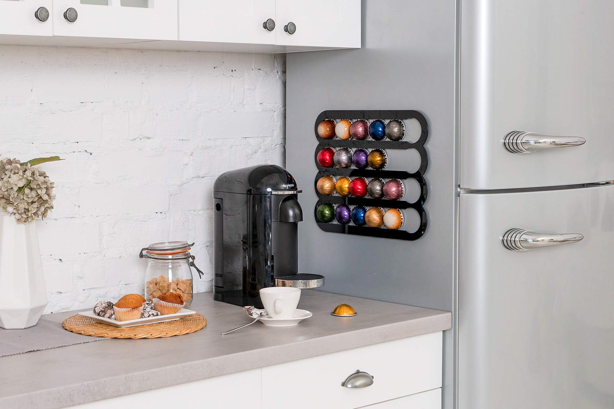 Strong magnets and anti-skid pads securing the Demi's Home pod holder