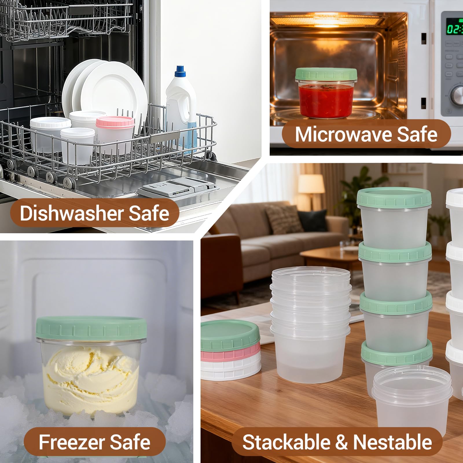 Demora nestable design fits neatly in cabinets, freeing kitchen space.