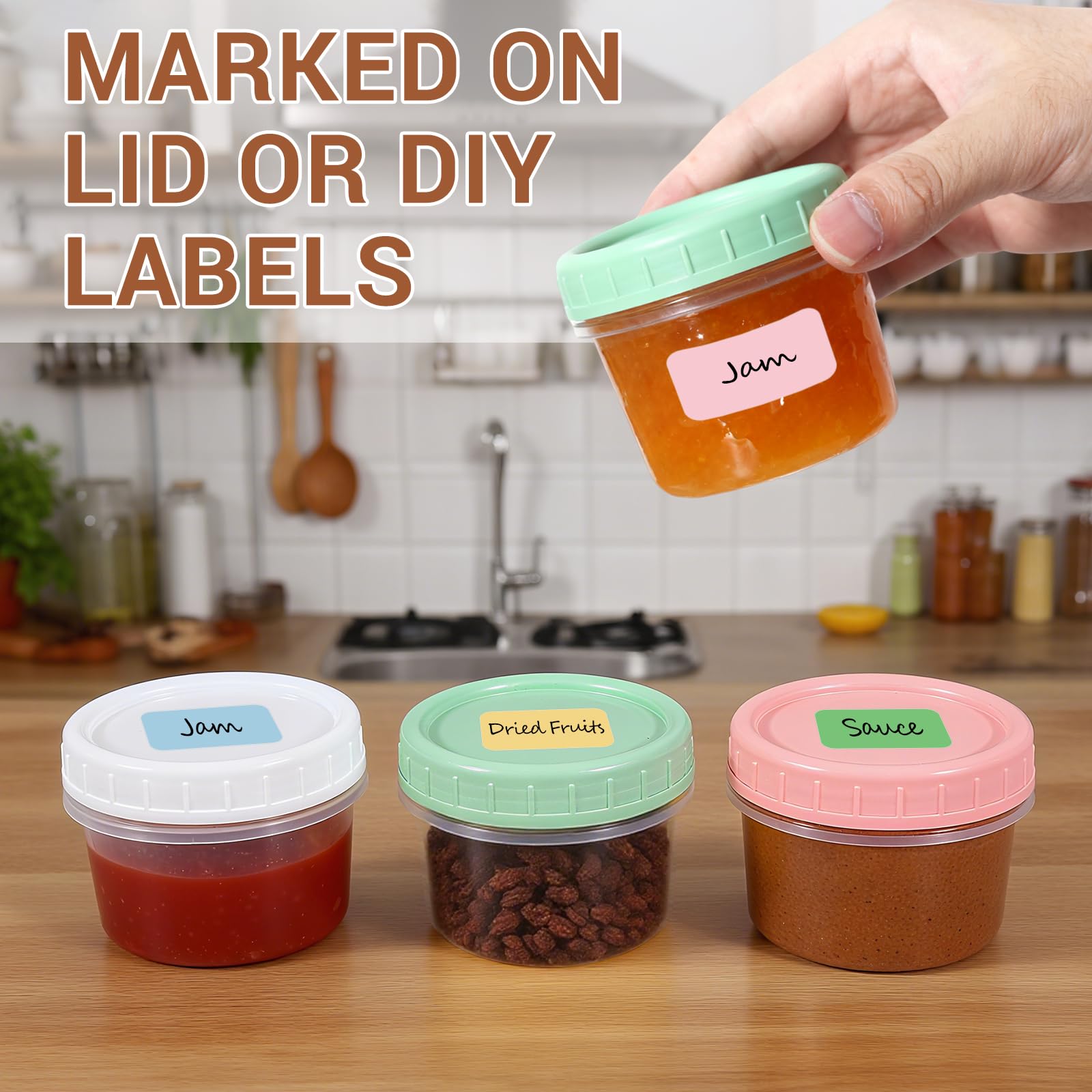 Demora portable sauce cups ideal for lunch, dressings, or dips on the go.