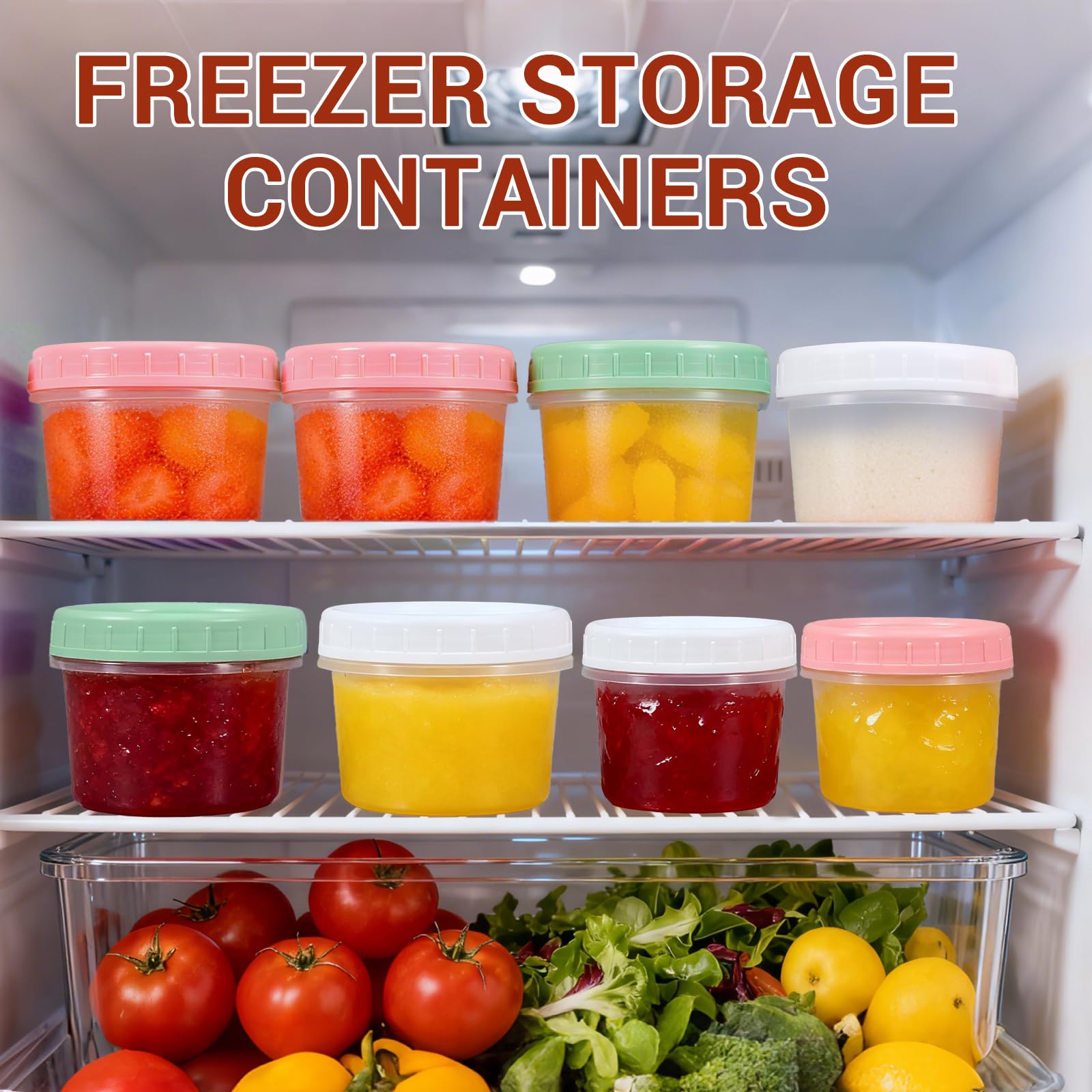 Demora screw-on lids create a reliable seal for fridge, freezer, or bag storage.