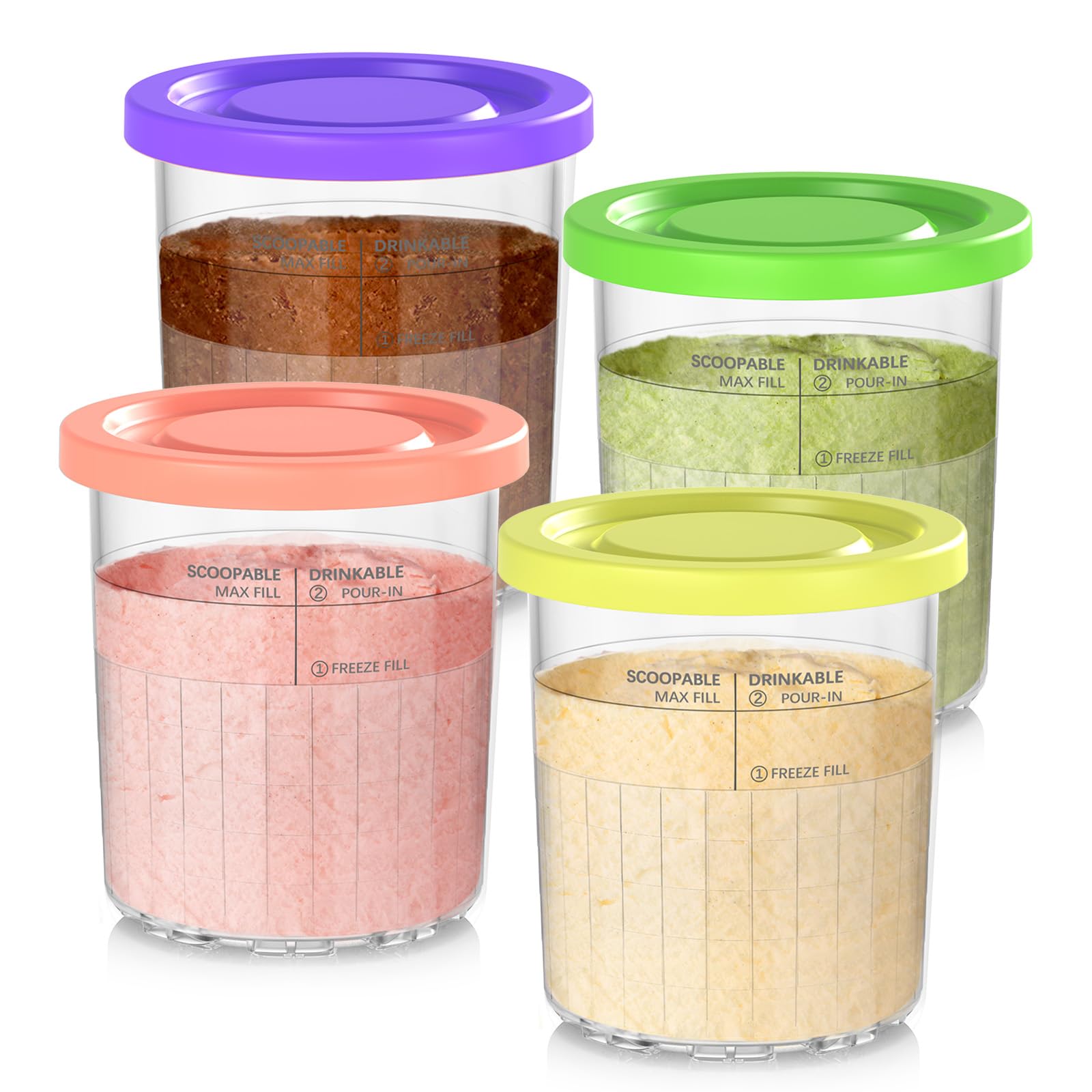 DENEBORE 24oz pint container compatible with Ninja Creami NC500 series for reliable storage