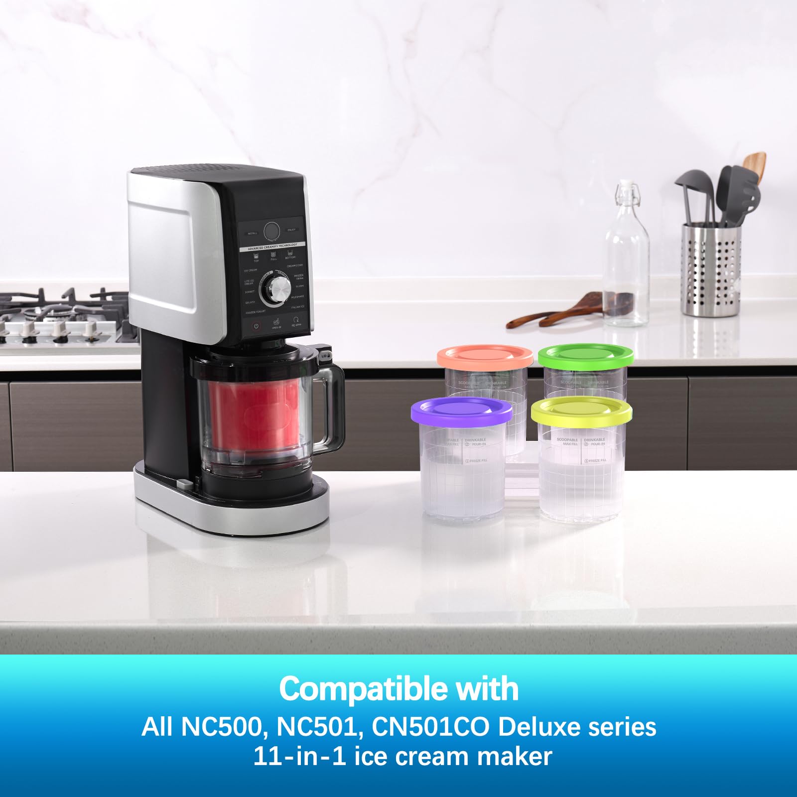 DENEBORE deluxe lids with seal provide leak-proof storage for frozen treats