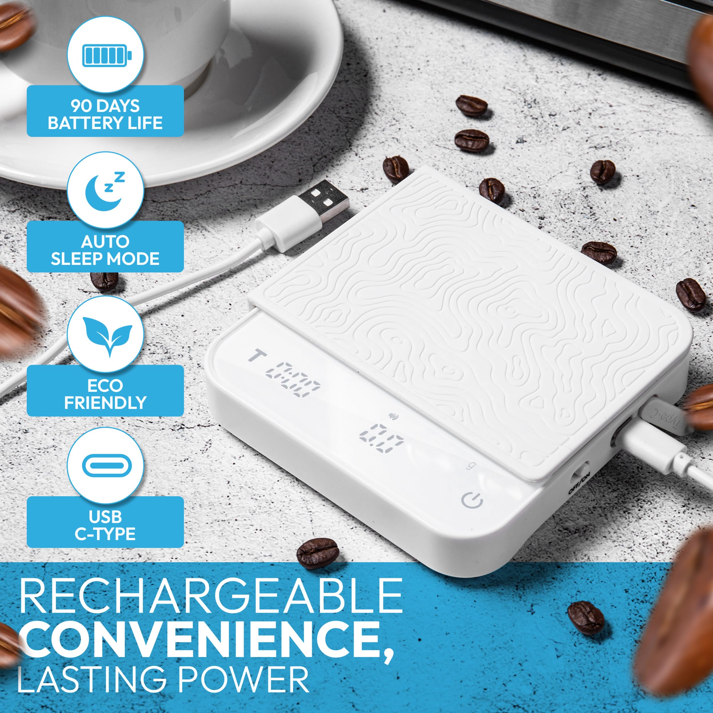 Denestora mini scale in kitchen use for accurate cooking and beverage measurements