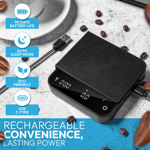 DeNestora USB-C rechargeable battery keeps scale ready on the go.