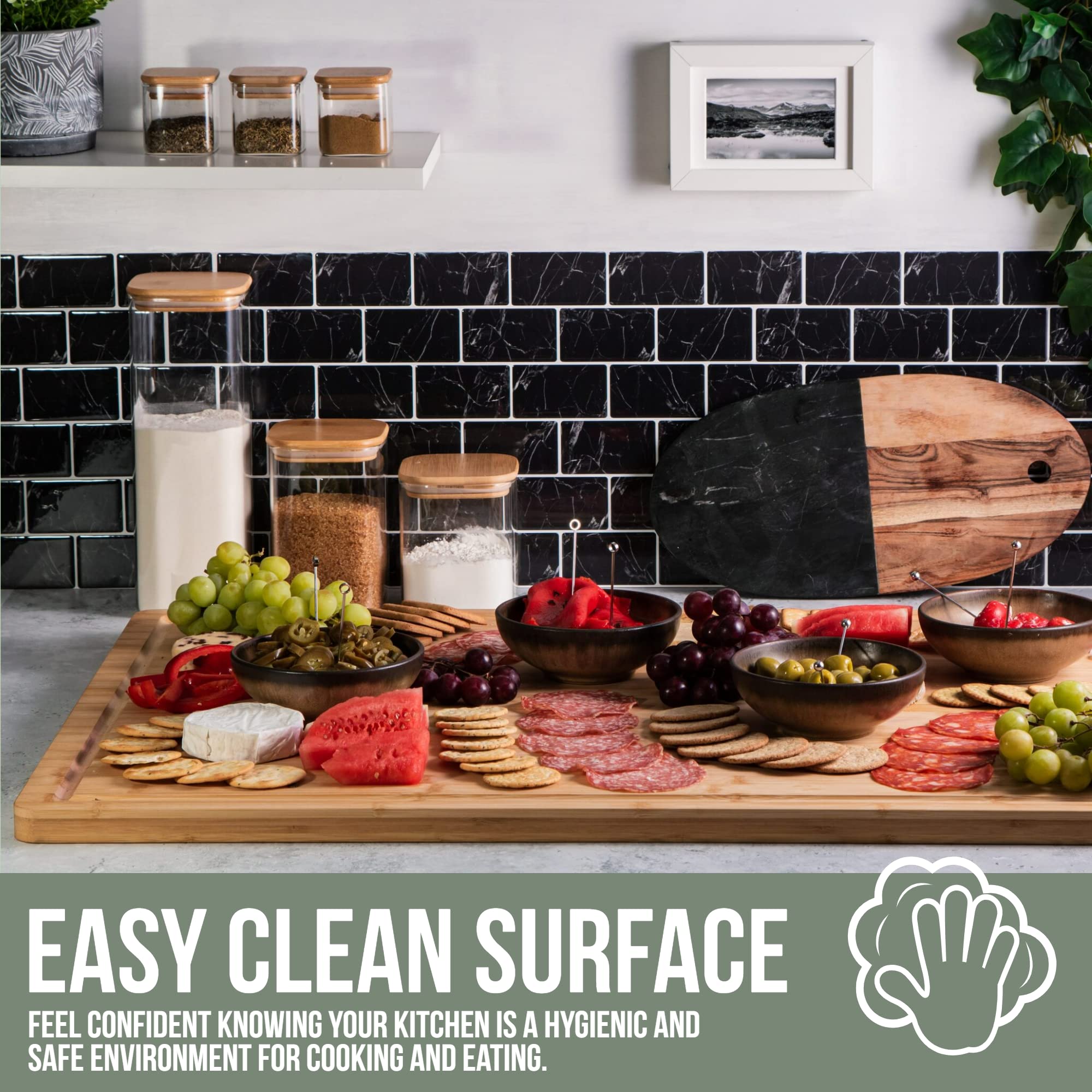 Denoffi cutting board presented as a serving platter for spreads