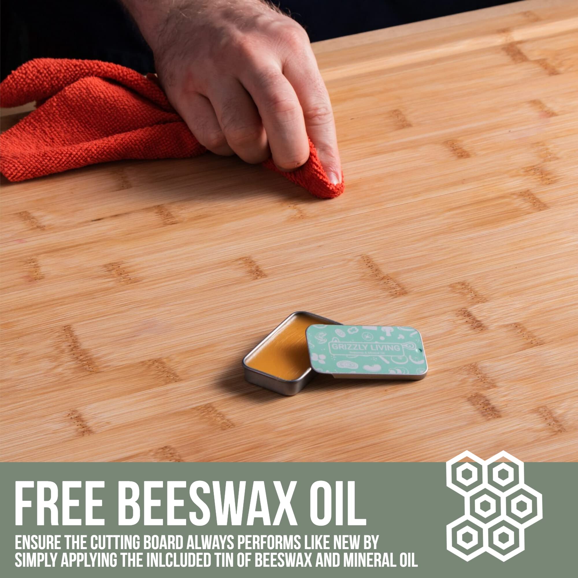 Denoffi bamboo cutting board with natural finish and durable build