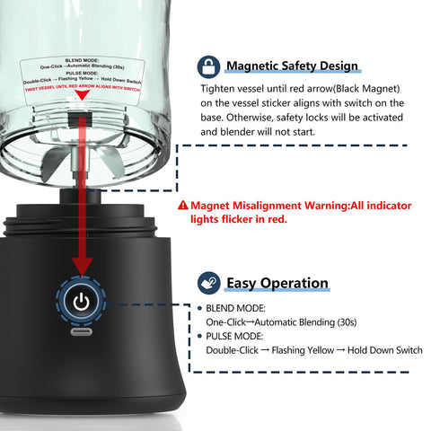DENOKIN magnetic induction safety shown while securing bottle