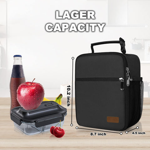 Deosk lunch bag insulated interior keeps foods fresh for hours during commutes.