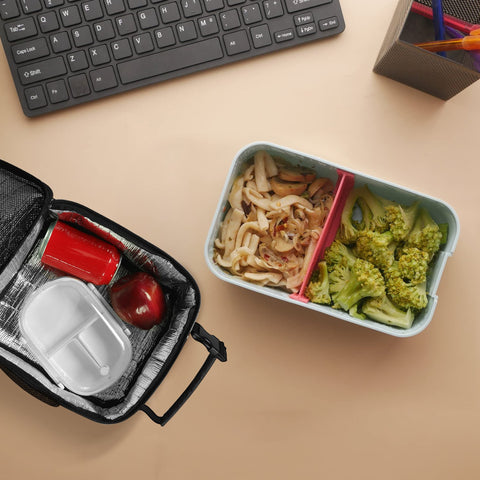 Deosk lunch bag open top shows quick packing and easy access.