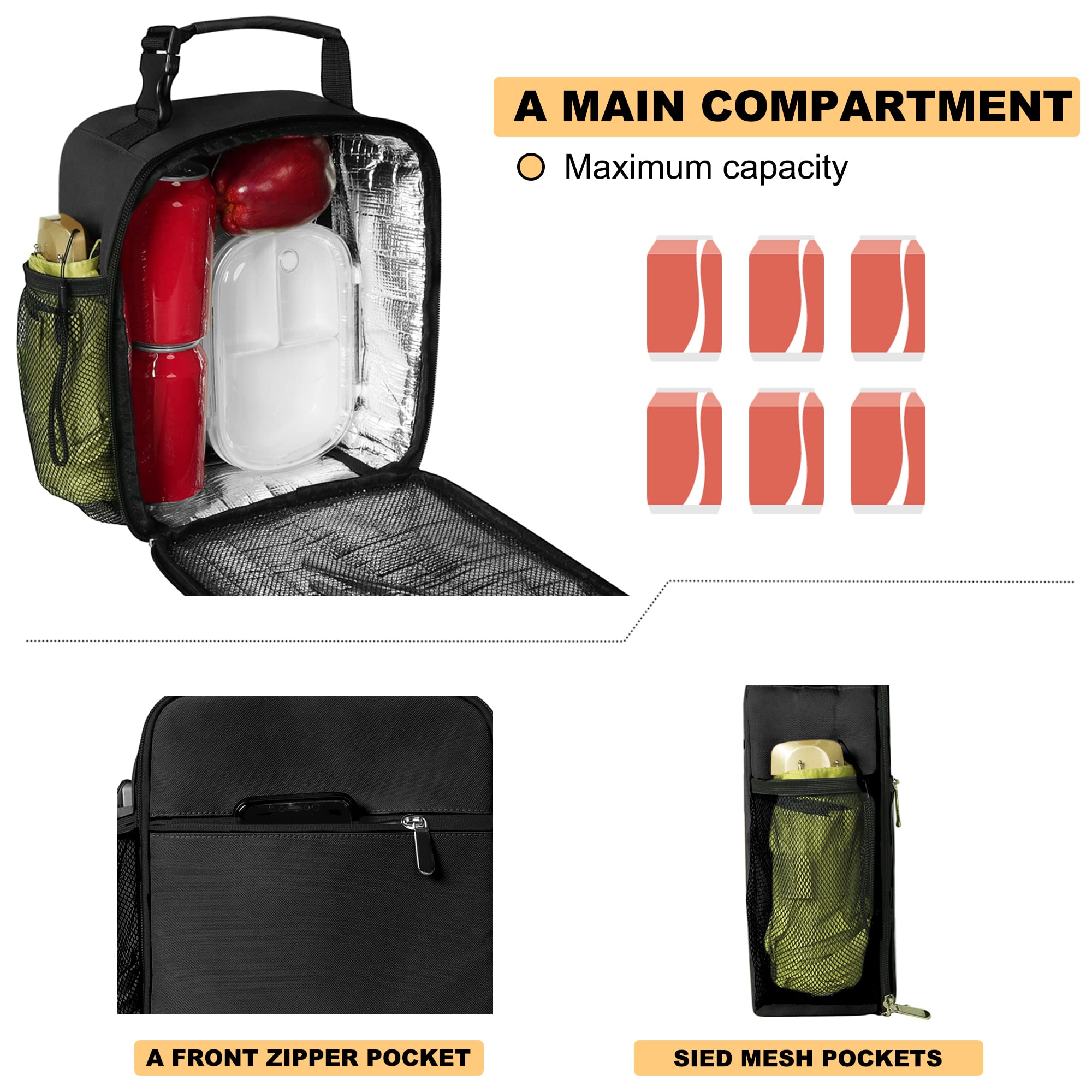 Deosk lunch bag portable strap enables comfortable carrying between home, office, and gym.