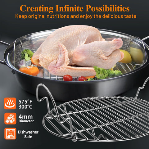 DePango easy-clean roasting rack simplifies rinsing and drying after use.